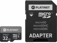 PLATINET microSDHC  SECURE DIGITAL + ADAPTER SD 32GB class10 UIII 90MB/s [44003]