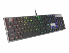 Plochá mechanická klávesnice Genesis Thor 420 RGB US, Content Slim Blue switch, software