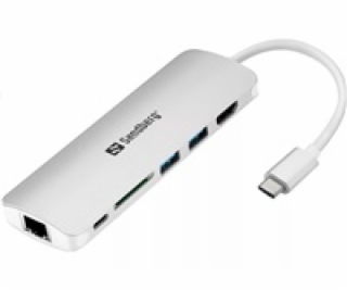 Sandberg dokovací stanice, USB-C, 6 různých konektorů