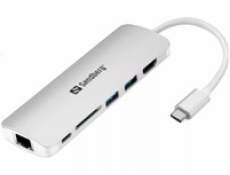 Sandberg dokovací stanice, USB-C, 6 různých konektorů