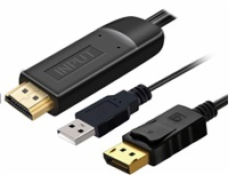 PremiumCord Kabel HDMI 2.0 na DisplayPort 1.2 pro rozlišení 4K@60Hz, 2m