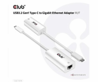 Club3D Adaptér aktivní USB 3.2 typ C na LAN (Gigabit Ethe...