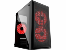 GEMBIRD CCC-FORNAX-950R Gaming design PC case 3x12cm fans red