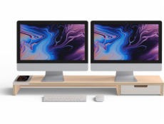 POUT EYES9 - All-in-one bezdrôtový charging & hub station for dual monitors Maple Black