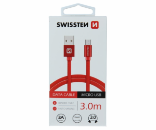 Swissten Kabel Textile Micro Usb 3,0M R