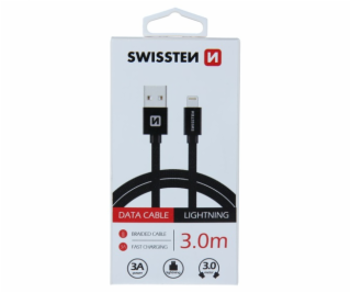 Swissten Kabel Textile Usb/Ligh 3,0 M Bk