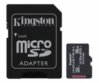 Kingston 16GB microSDHC Industrial C10 A1 pSLC Card + SD ...