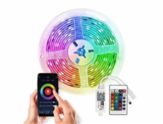 Solight Wifi Smart LED světelný pás, RGB, 5m, sada s adaptérem a dálkovým ovladačem