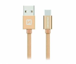 Swissten Kabel Textile Usb-C 1,2 M Zlatý