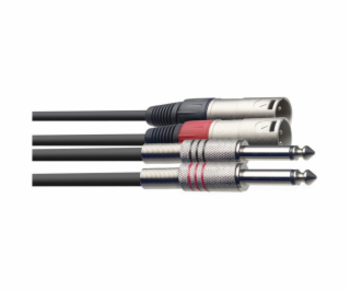 Stagg STC3PXM, kabel dvojitý 2x JACK/2x XLR zástrčka, 3 m