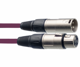 Stagg SMC3 CPP, kabel mikrofonní XLR/XLR, 3m, fialový