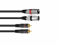 Kabel XC2-10 2x RCA - 2x XLR samec, 1 m