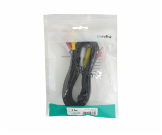 AV:link kabel 3x RCA samec - 3x RCA samec, 3m