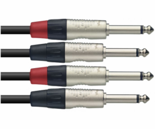 Stagg NTC6PR, kabel dvojitý mono JACK/JACK, 6m