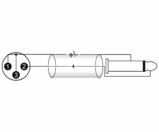 Kabel XK-50 XLR samec - Jack 6,3 mono, 5 m