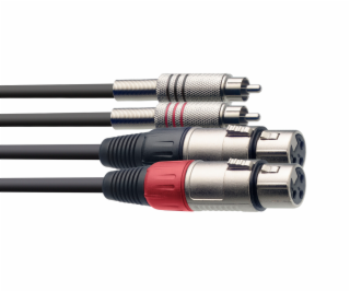 Stagg STC3CMXF, propojovací kabel 2x XLR zásuvka- 2x RCA ...