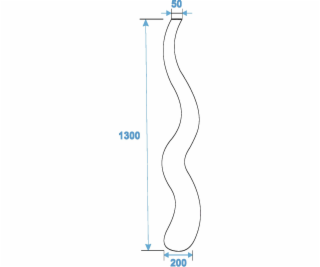 Wave designový květináč 125cm, bílý