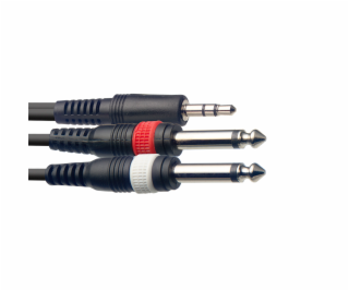 Stagg SYC2/MPS2P E, kabel mini stereo JACK/2x JACK, 2m