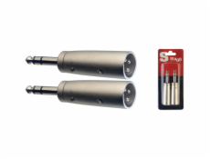 Stagg AC-XMPMSH, redukce 2x XLR zástrčka - Jack 6,3 mm stereo