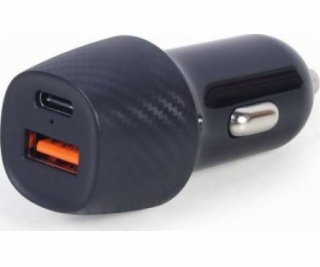 Gembird nabíjačka FAST CAR CHARGER 2X USB, TYP-C PD, 18W,...