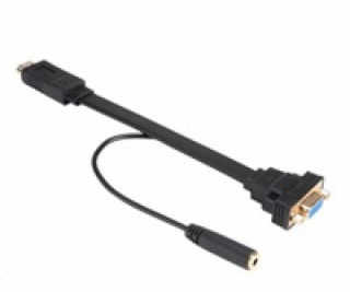 AKASA kabel HDMI na VGA, s audio kabelem, 20cm, černý