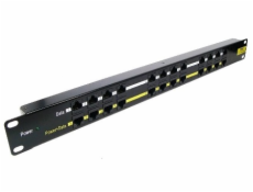 POE Patch panel 19 "UTP cat.5e 12p 1U Black