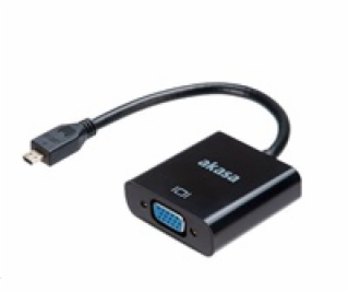 AKASA adaptér Micro HDMI na VGA, 15cm, 1080p