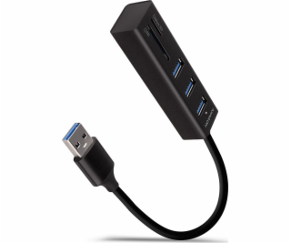 AXAGON HMA-CR3A, USB 3.2 Gen 1 hub, porty 3x USB-A + čteč...