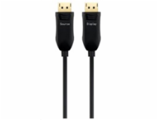 PREMIUMCORD Optický DisplayPort 1.3/1.4 přípojný kabel M/M, zlacené konekt. 10m