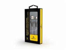 GEMBIRD Kabel CABLEXPERT USB 2.0 AM na Type-C kabel (AM/CM), 2m, opletený, šedo-bílý, blister, PREMIUM QUALITY