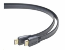 PREMIUMCORD HDMI High Speed + Ethernet plochý kabel, zlacené konektory, 3m