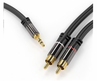 PREMIUMCORD kabel, Jack 3.5mm-2xCINCH M/M 5m