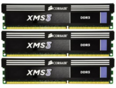 Corsair XMS3 12GB (Kit 3x4GB) 2000MHz DDR3, CL9 (9-10-9-27) 1.65V, chladič, XMP