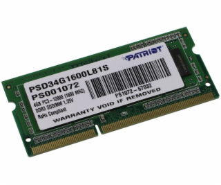 PATRIOT Ultrabook 4GB DDR3 1600MHz / SO-DIMM / CL11 / PC3...