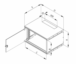 19 rozvaděč jednodíl.12U/400mm FLAT-PACK plech.dv.