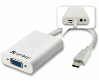 SANDBERG 508-77 Sandberg adaptér HDMI > VGA + Audio konve...