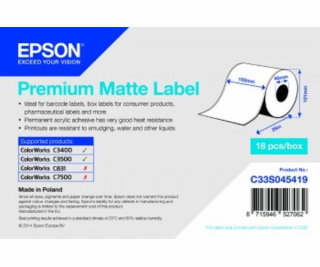 Premium Matte Label - Continuous Roll: 102mm x 35m