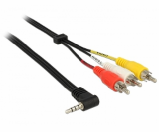 Delock Cable Stereo jack 3.5 mm 4 pin male angled > 3 x R...