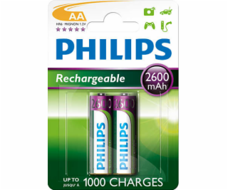 Philips dobíjecí baterie AA 2600mAh, NiMH - 2ks