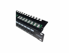 DATACOM Patch panel 19  UTP 24 port CAT6 LSA 1U BK (3x8p)hor.zářez