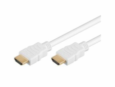 PremiumCord HDMI High Speed + Ethernet kabel, white zlacené konektory, 0,5m