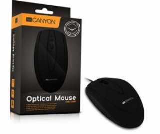 CANYON CMS1 drátová USB myš s 3 tlačítky, 1000 dpi, černá