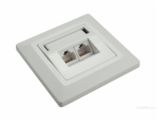 Zásuvka Solarix 2x RJ45, UTP, Cat 6, pod omítku, bílá