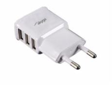 TRX Akyga USB nabíječka 220V/ 5V/ 3.1A/ 3x USB/ bílá