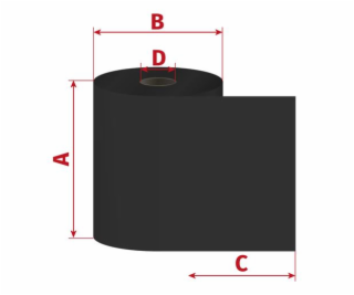 Páska 68mm x 300m TTR premium pryskyřice, D25/OUT, na textil