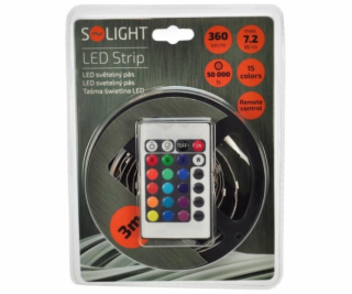 Solight LED světelný pás, RGB, 3m, sada s 12V adaptérem a...