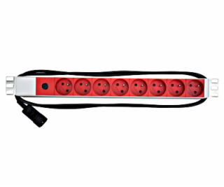 Napájecí panel PDU 19 ,8xČSN,1xC14,10A,1U,kabel 2m