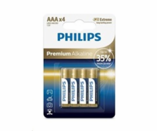 Philips baterie 4x AAA (1,5V), řada Premium Alkaline