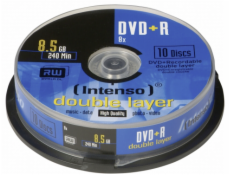 1x10 Intenso DVD+R 8,5GB 8x Speed, Double Layer Cakebox