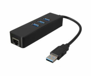 Akyga Hub USB 3.0 3-porty + RJ45